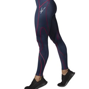 CW-X – Women’s Stabilyx Compression Tight, True Navy/Hot Coral