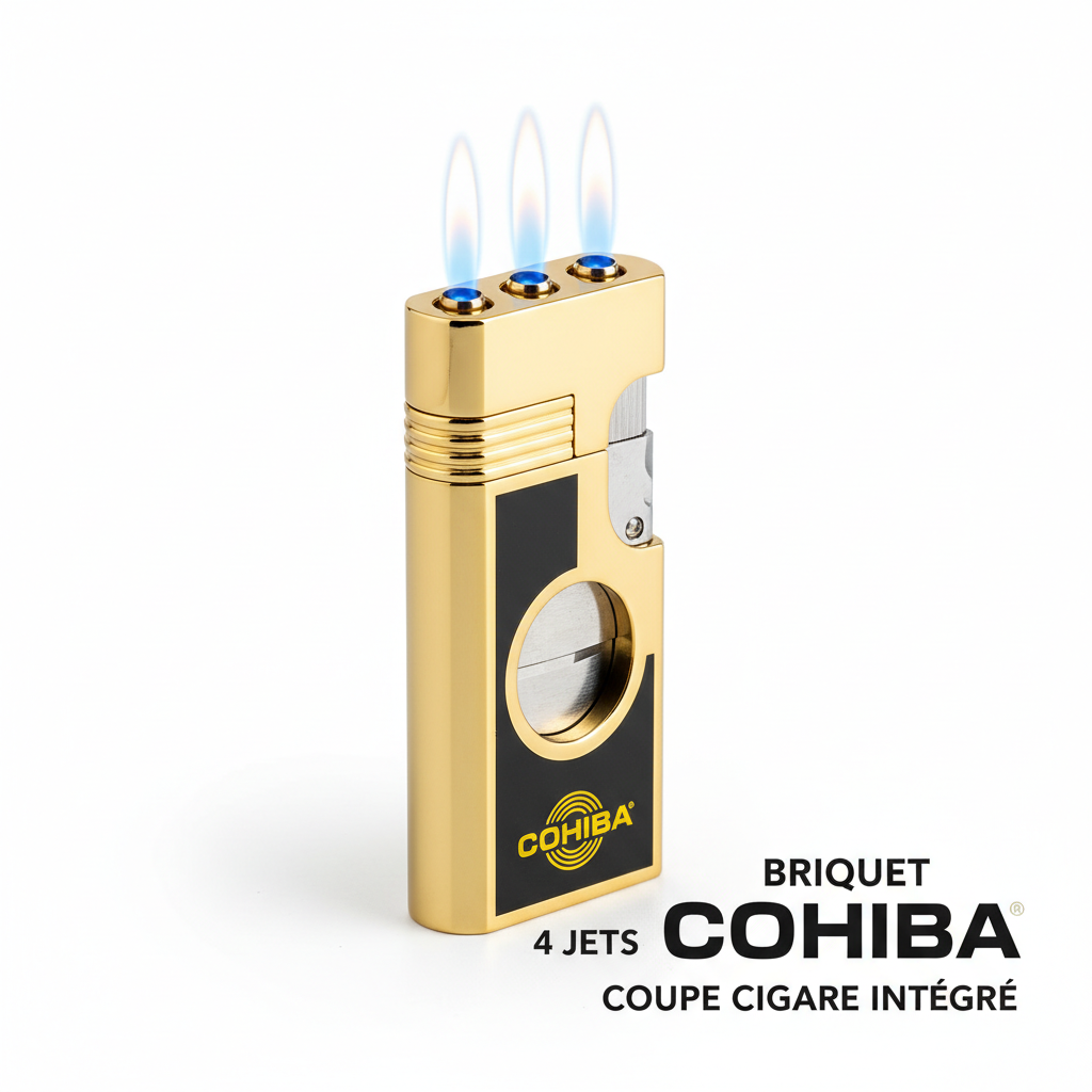 COHIBA 4-jet-tenner Integrert sigarkutter japan