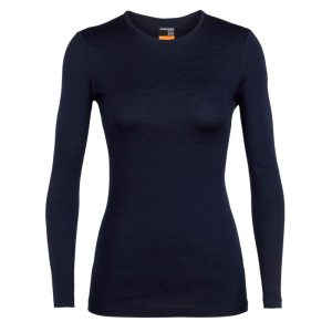 Icebreaker 200 Oasis Longsleeve Crewe Dame Midnight Navy