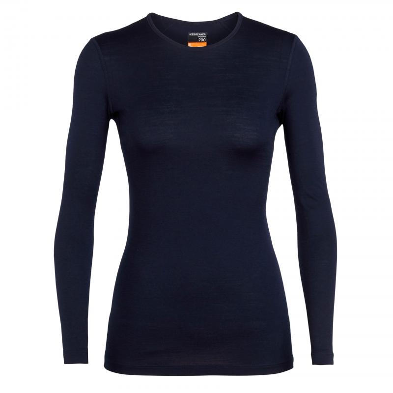 Icebreaker 200 Oasis Longsleeve Crewe Dame Midnight Navy - Image 2